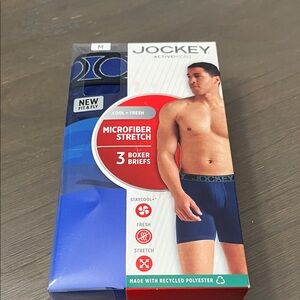 New! Jockey Active Micro Blue Boxer Briefs. Medium